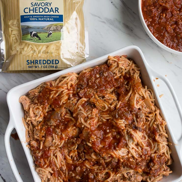 Cheesy Baked Spaghetti